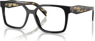 Prada 54mm Rectangle optical glasses in Black at Nordstrom