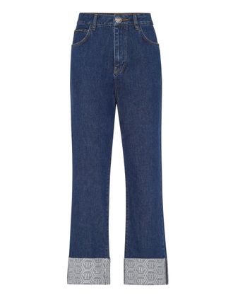 Philipp Plein Denim Broek Losjes Monogram