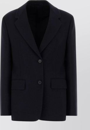 Prada wool blazer with long sleeves and flap pockets