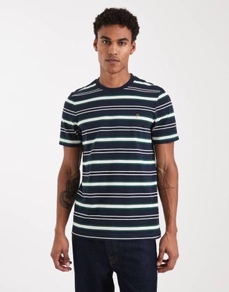 Farah Elmswood - T-shirt blu navy a righe