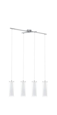 Loops Pendant Light Colour Chrome Shade Clear White Opal Matt Glass Bulb E27 4x60W