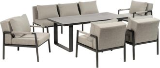 LLR Collection 6-teiliges Premium Outdoor Dining-Set Valetta für 7 Personen