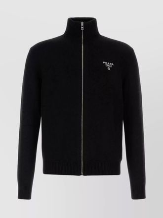 Prada high collar cashmere cardigan