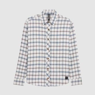 Fox Womens Survivalist Core Flannel Long Sleeve Shirt In Light Gray