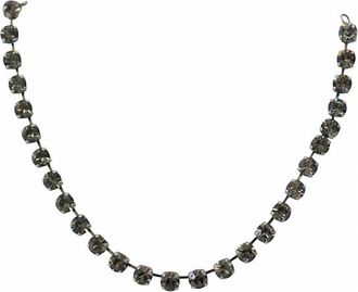 Mariana Womens Tennis Style Crystal Necklace In Smokey Grey