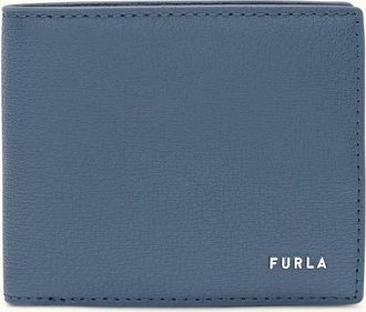 Furla Man Project Portafoglio Bi-fold S Grigio Blu Pelle Di Vitello Testurizzata Milos Uomo