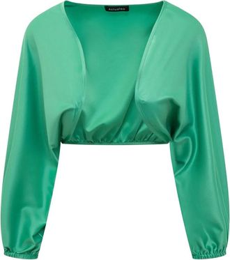Actualee Camicia in raso - Verde