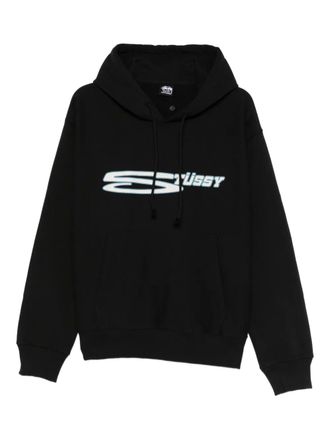St&uuml;ssy logo hoodie - unisex - Cotton/Polyester - M - Black