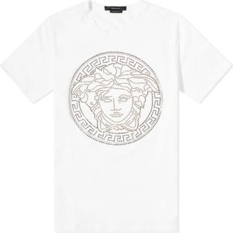 Versace Crystal Medusa Motif Short Sleeve T-Shirt, Size Large
