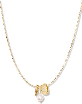 Brook & York Gaby Faux Pearl & Birthstone Multipendant Necklace in Gold/November at Nordstrom