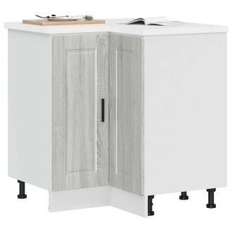 Berkfield Home Kitchen Corner Base Cabinet&not;Porto Grey Sonoma Engineered Wood