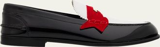 Christian Louboutin Donna Patent Red Sole Penny Loafers