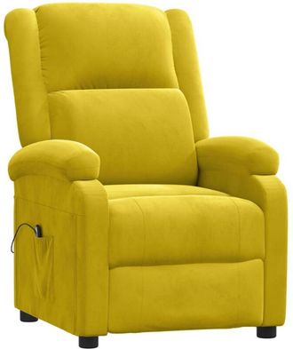 vidaXL Sill&oacute;n Reclinable El&eacute;ctrico De Terciopelo Amarillo Vidaxl