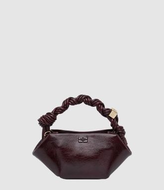 Ganni Sac Bou Mini Deep Shine Burgundy