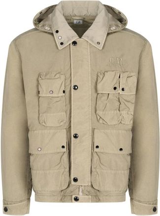 C.P. Company Heavy Chrome-R Goggle Jacket - Heren - Zomerjassen - Beige - XL - Nylon - Jassen