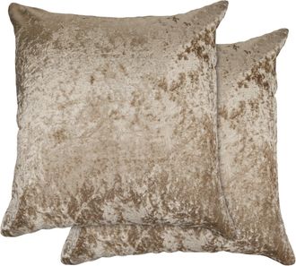 Emma Barclay Crushed Velvet Luxury Cushion Cover in Taupe - Silver - Emma Barclay | TJ Hughes