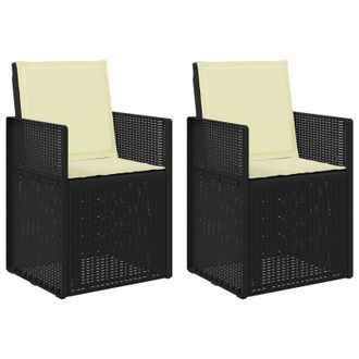 vidaXL Sillas De Comedor De Jard&iacute;n 2 Pcs Antracita Y Crema Pp Vidaxl
