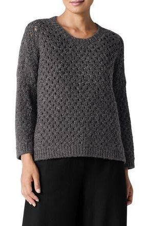 Eileen Fisher Open Stitch Alpaca Crewneck Sweater in Charcoal at Nordstrom Rack, Size X-Large