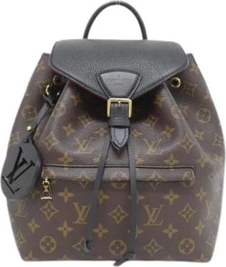 Louis Vuitton Pre-owned Monogram Montsouris Rugzak - Dames - Vintage Rugzakken - Bruin - ONE Size - Leer - Vintage