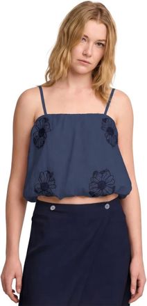 Kocca Tops, Dames, Blauw, XS, Flowing Cropped Vest Top