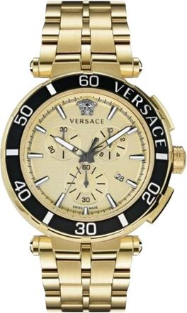 Versace Greca Chrono Chronograaf - Heren - Horloges - Geel - ONE Size - Accessoires