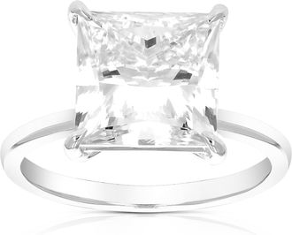 Vir Jewels 5 cttw Princess Lab Grown Diamond Engagement Solitaire Ring in 14K White Gold For Women
