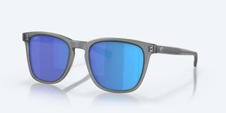 Costa Unisex Sullivan Polarized Sunglasses In Matte Gray Crystal Blue Mirror