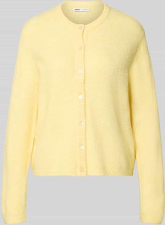 Only Regular Fit Strickjacke mit einreihiger Knopfleiste Modell SIMONI in Hellgelb, Gr&ouml;&szlig;e XL