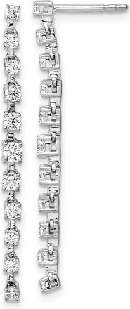 Diamond2Deal 14K White Gold 0.72 ct Lab Grown Diamond Dangle Earrings VS Clarity, G-H Color