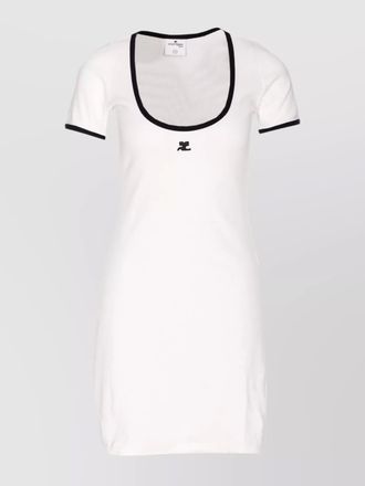 Courr&egrave;ges cotton slim-fit mini dress