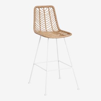 Sklum Sklum - Pack De 2 Taburetes Altos De Jard&iacute;n En Rat&aacute;n Sint&eacute;tico Gouda Natural