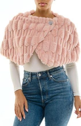 Nina Leonard Faux Fur Capelet in Dusty Rose at Nordstrom Rack, Size X-Large