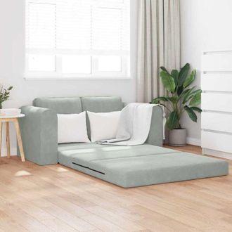 vidaXL Sof&aacute; Cama Gris Claro 148 X 71 X 83 Cm Terciopelo Vidaxl