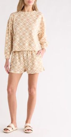 Roxy Check Me Out Cover-Up Shorts in Beige/Cream at Nordstrom Rack, Size Medium