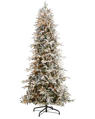 Nearly Natural 9.5Ft. Flocked Manchester Spruce Artificial Christmas Tree
