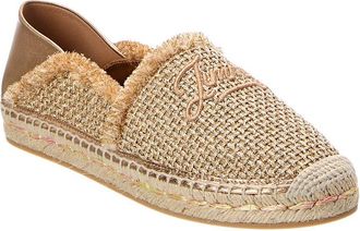 Jimmy Choo London Avi Cotton & Leather Flat