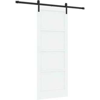 vidaXL Puerta Corredera Manual Blanco Y Negro 83 X 211 Cm Vidaxl