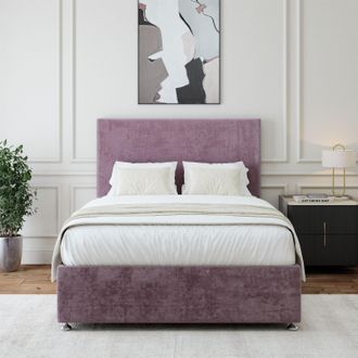Bedmaster Luxury Velvet Divan Base in Mauve | Size: Small Double
