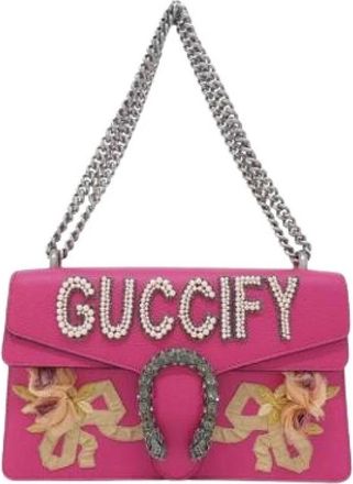 Gucci Pre-owned Vintage Schoudertas - Dames - Vintage Schoudertas - Roze - ONE Size - Leer - Vintage