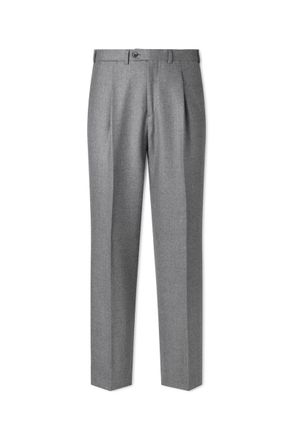 Saman Amel Wide-Leg Pleated Wool-Flannel Suit Trousers