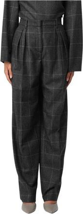 Emporio Armani Dames, Broeken, Grijs, Maat: XL Wol