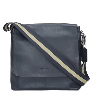 Coach Navy Leather Shoulder Bag (Pre-Owned)