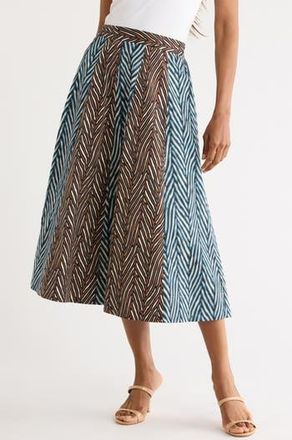 Diane Von F&uuml;rstenberg Finnley Mixed Print Skirt in Piazza Tiger Coffee Petrol at Nordstrom Rack, Size Xx-Small