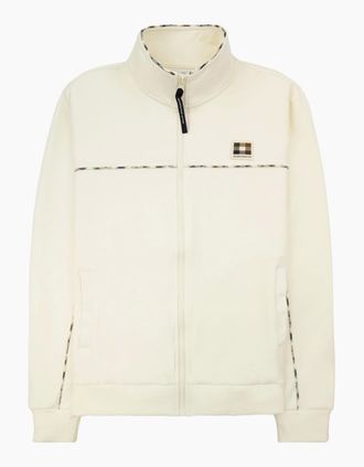 Aquascutum Mens Aquascutum Piping Scuba Track Top Old White - Size: 46/Regular