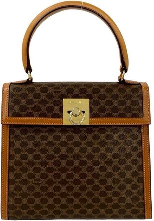 Celine Brown Leather Pvc Handbag Tote Bag (Pre-Owned)