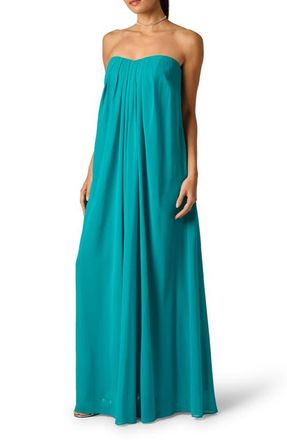 Adrianna Papell Chiffon Trapeze Gown in Turquoise at Nordstrom, Size 10