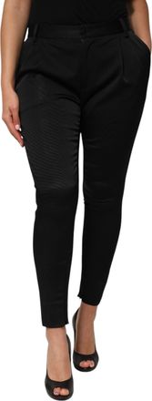 Dolce & Gabbana Black Acetate HighWaist Tapered Trouser Womens Pants (Pre-Owned)