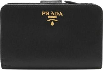 Prada Pre-owned Vitello Move Leren Portemonnee - Dames - Vintage Accessoires - Zwart - ONE Size - Leer - Vintage