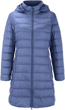 Generic Lightweight Quilted Jacket Womens Long, Transition Coat with Removable Hood, Windproof, Warm Winter Coat, Long Sleeve Down Jacket, Down Look, Hooded J