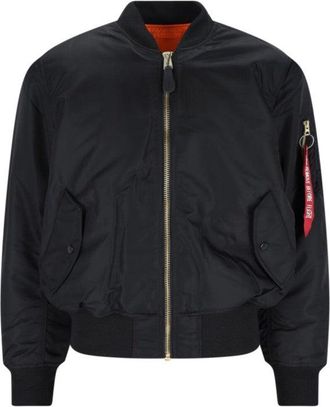 Alpha Industries Reversible Ma-1 Heritage Bomber - Black And Orange